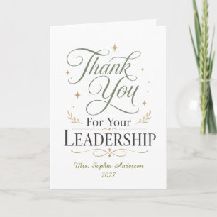 Thank You For Your Leadership Personalised Name Card