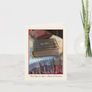 Thank You for Your Memorial Donation Vintage Bible Card