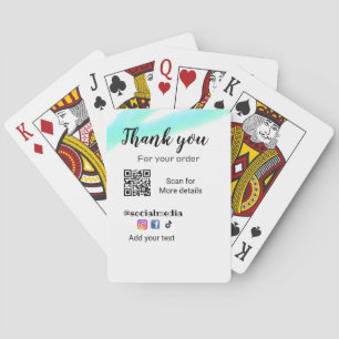 Thank you for your order add q r contact details s playing cards