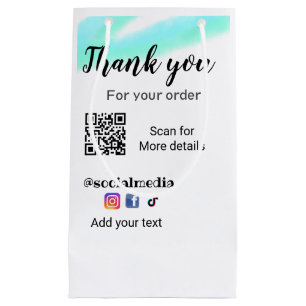 Thank you for your order add q r contact details s small gift bag