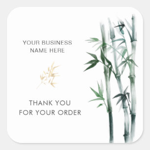 Thank you for your order bamboo square sticker