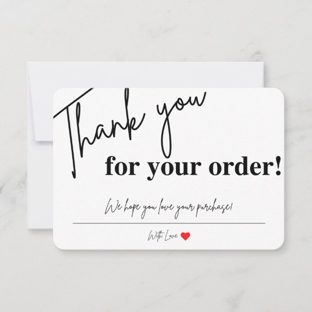 Thank you for your order business cards (Front)