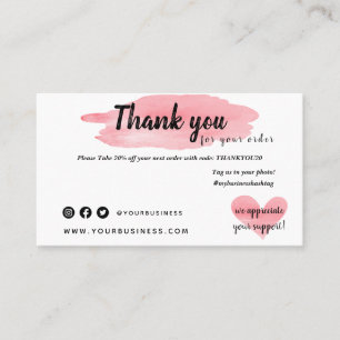 Thank You For Your Order Cards