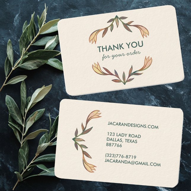 THANK YOU for your ORDER Chic Elegant Lily Frame  Business Card (THANK YOU for your ORDER Chic Elegant Lily Frame Business Card
)