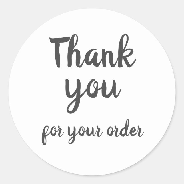 Thank You For Your Order Classic Round Sticker (Front)
