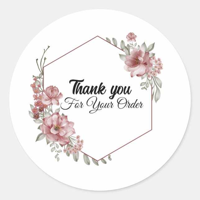 Thank you for your order classic round sticker (Front)