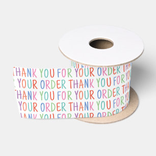 Thank You For Your Order Colourful Simple Moder Satin Ribbon