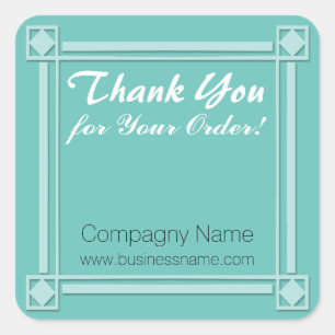 Thank you for your order Corporate Aqua Sticker