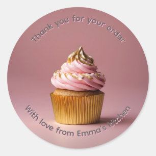 Thank you for your order cupcake classic round sticker