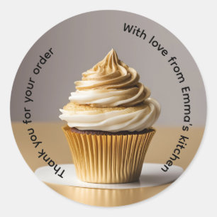 Thank you for your order cupcake classic round sticker