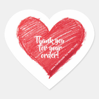 Thank You For Your Order, Custom Heart in Heart Sticker
