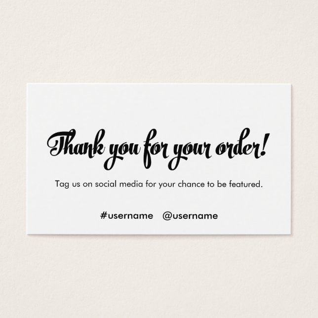 Thank You for your Order Customer Loyalty (Front)