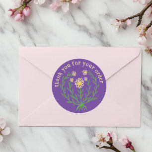 "Thank you for your order" Daisy Design Custom Classic Round Sticker