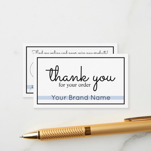 Thank You For Your Order Enclosure Card (Front/Back In Situ)