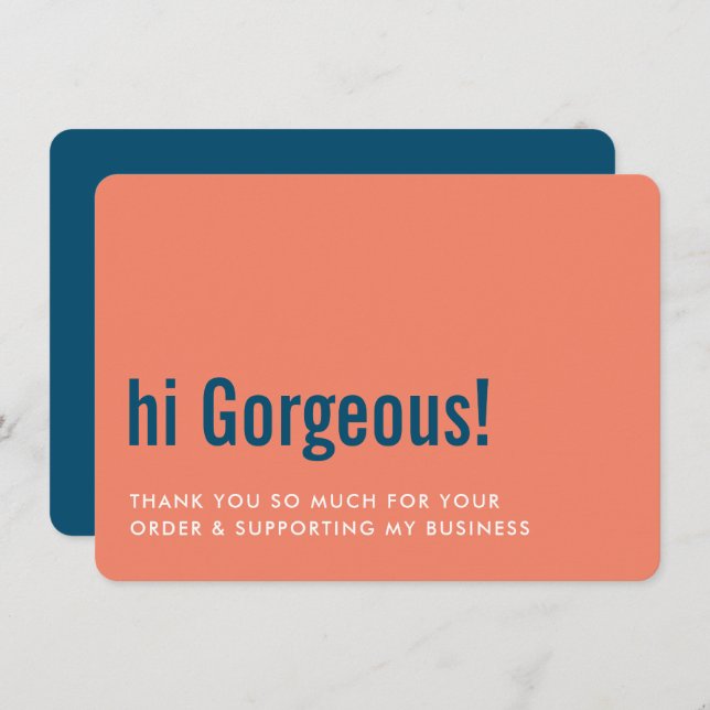 THANK YOU FOR YOUR ORDER fun insert navy orange (Front/Back)