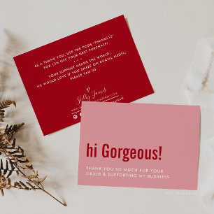 THANK YOU FOR YOUR ORDER fun insert pink red