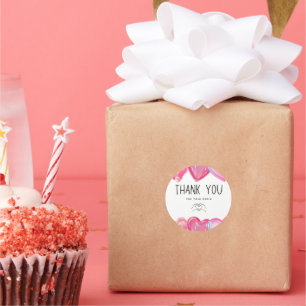 Thank You For Your Order Hearts theme Classic Round Sticker