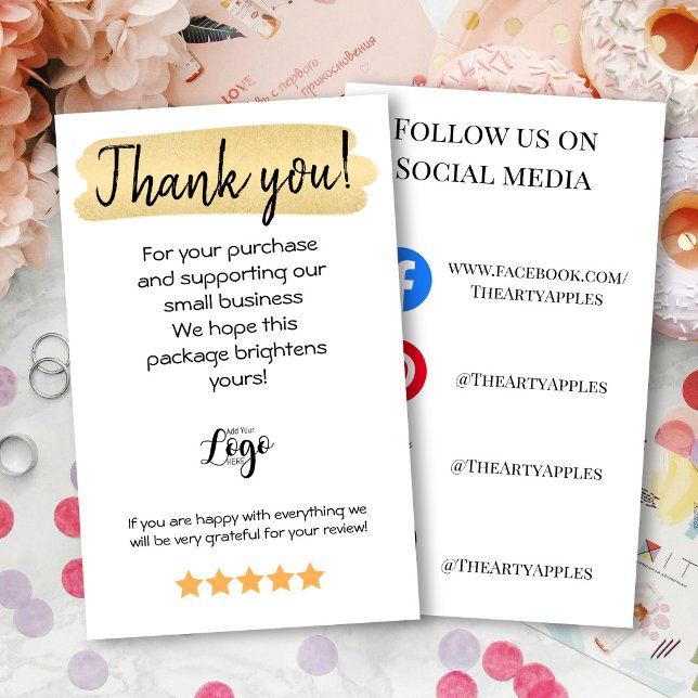 Thank You for Your Order Insert Card Small Busines (Creator Uploaded)