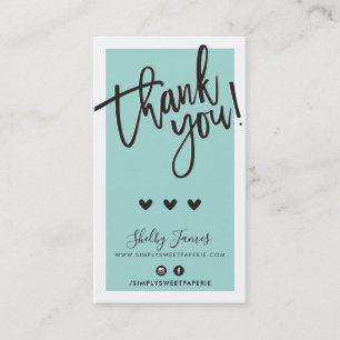 THANK YOU FOR YOUR ORDER insert classy mint green