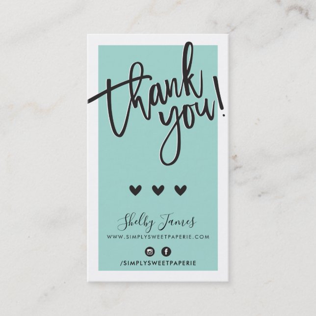 THANK YOU FOR YOUR ORDER insert classy mint green (Front)