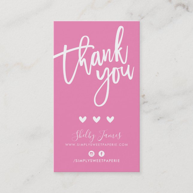 THANK YOU FOR YOUR ORDER insert modern candy pink (Front)