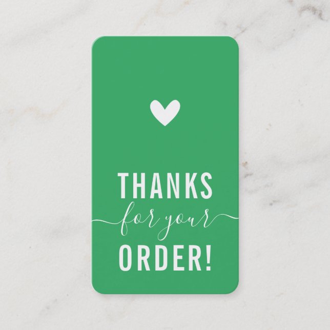 THANK YOU FOR YOUR ORDER insert modern LEAF GREEN (Front)