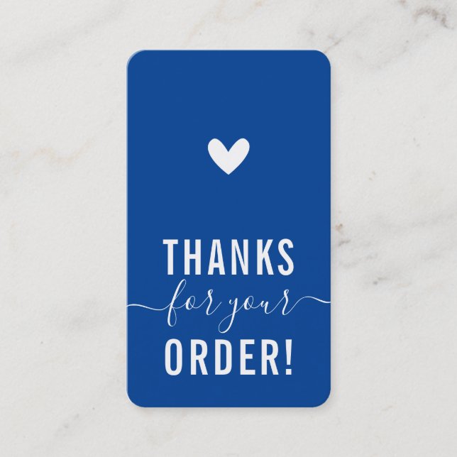 THANK YOU FOR YOUR ORDER insert modern royal blue (Front)