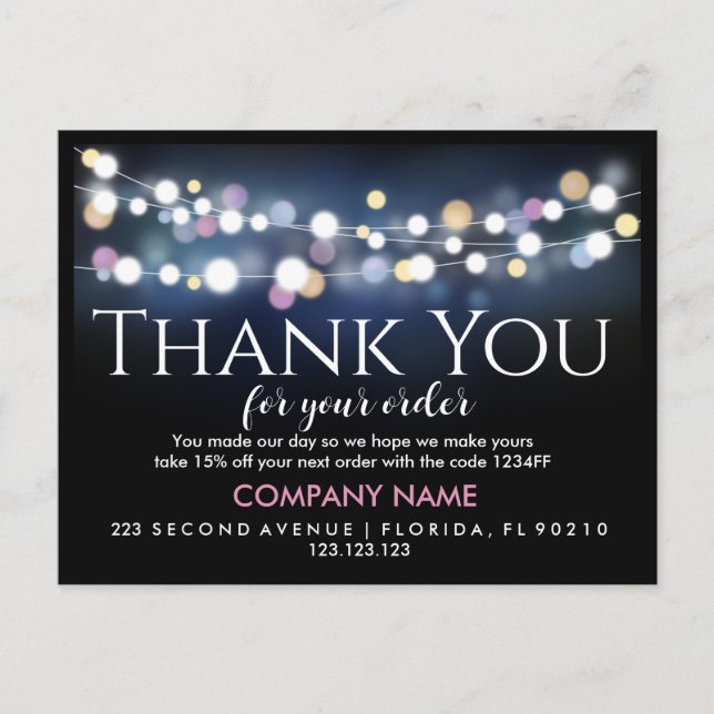 Thank You For Your Order Inserts Custom Business Announcement Postcard (Front)