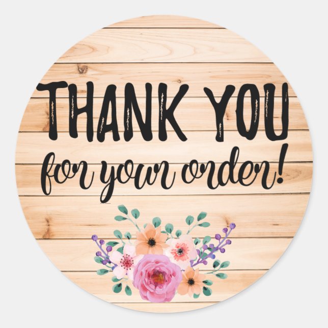 Thank you for your order label (Front)