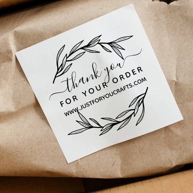 Thank You For Your Order Laurel Leaf Rubber Stamp (Thank You For Your Order Laurel Leaf Rubber Stamp)