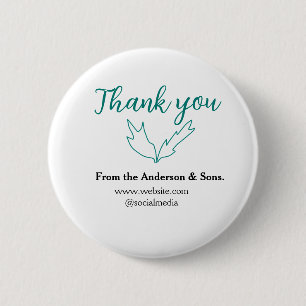 Thank you for your order leaf website company name 6 cm round badge