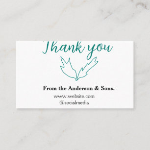 Thank you for your order leaf website company name business card
