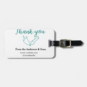 Thank you for your order leaf website company name luggage tag