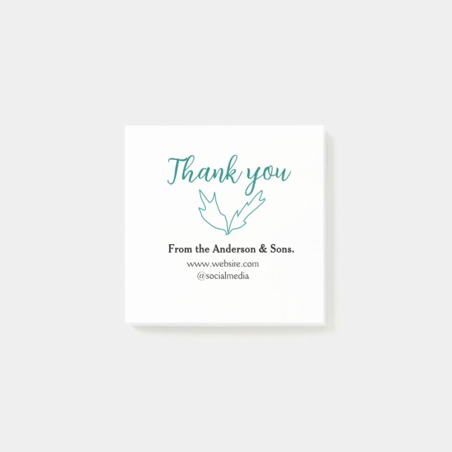 Thank you for your order leaf website company name post-it notes (Front)