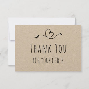 Thank You For Your Order on Kraft Paper