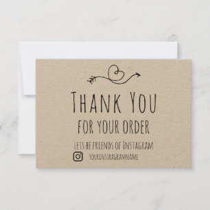 Thank You For Your Order on Kraft Paper