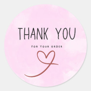 Thank You For Your Order Pinky Classic Round Sticker
