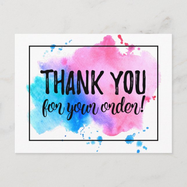 Thank you for your order postcard (Front)
