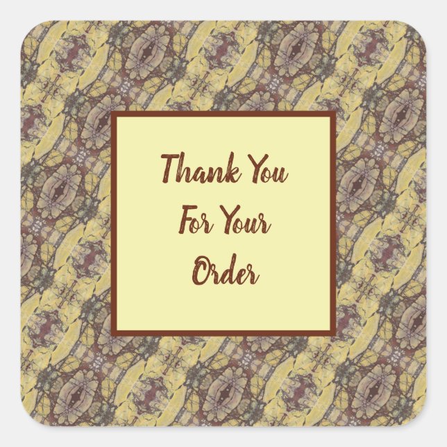 Thank You for Your Order Professional Yellow Red Square Sticker (Front)