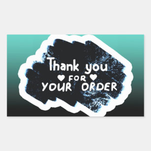 Thank you for your order rectangular sticker