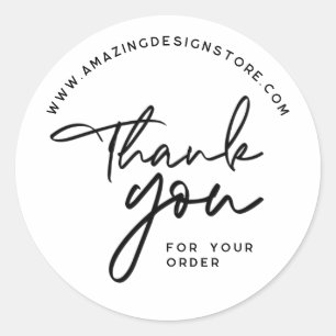 Thank you for your order Script elegant  Classic Round Sticker