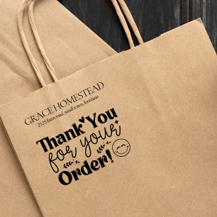 Thank You for Your Order Small Business Add Name Rubber Stamp