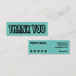 Thank You for your Order Social Media Icons Chic Mini Business Card