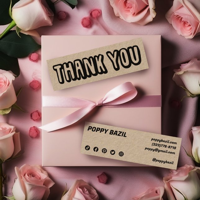 Thank You for your Order Social Media Icons Kraft Mini Business Card (Thank You for your Order Social Media Icons Kraft Mini Business Card
)