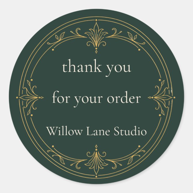 Thank You for Your Order Sticker (Front)