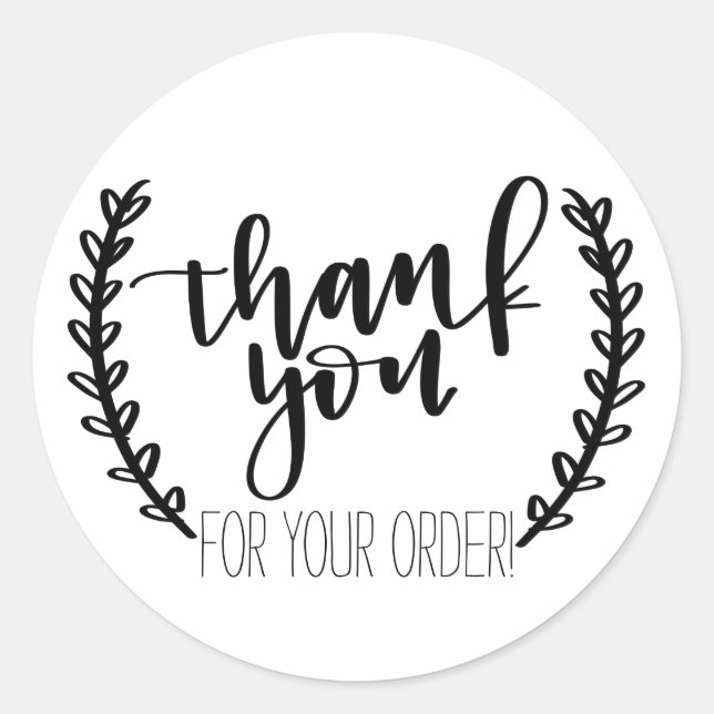 Thank you for your order stickers (Front)