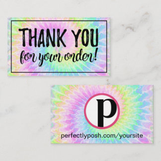 Thank you for your order tie dye Posh card