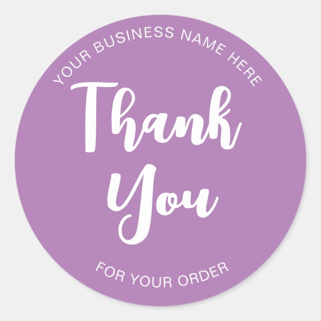 Thank you for your order typography classic round  sticker (Front)