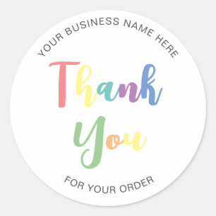 Thank you for your order typography classic round sticker
