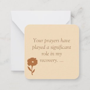 Thank you for your Prayers  Card